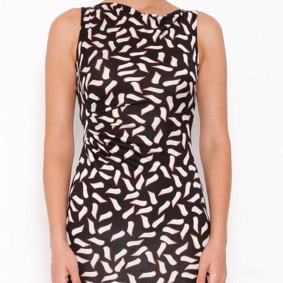 DVF Diane Von Furstenberg GLASMARY Silk Jersey Draped Dress Snake Flutter - Picture 4 of 14